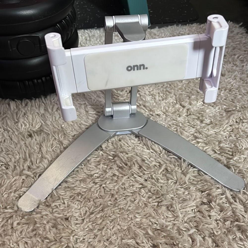 Onn Silver and White Adjustable Tablet Stand